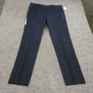 Polo‎ Ralph Lauren Pants Mens 38 Blue Cotton Flat Front Unhemmed Dress Navy D